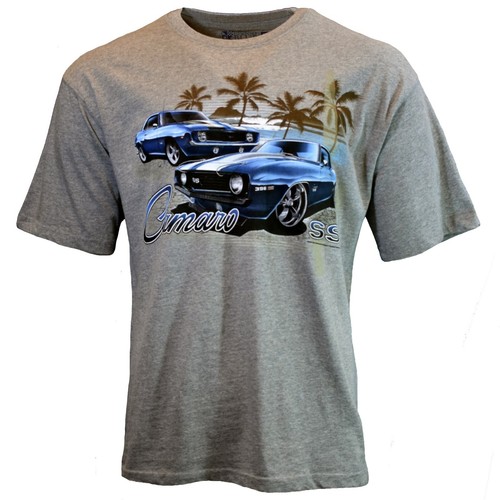 Newport Blue Men's Chevy Camaro SS Graphic Tee – Vintage Palm Trees, Navy, Sizes M-2XL
