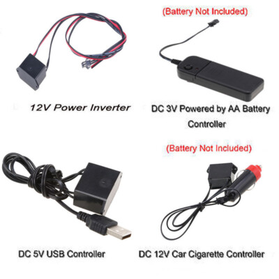 5V/12V Car Power Inverter USB Driver Controller Cable for LED Neon EL Wire New