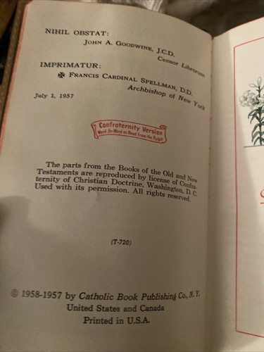 1957 Saint Joseph Sunday Missal Confraternity Version, Hard Cover 1957-1958 - Picture 4 of 7