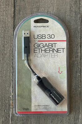 Monoprice USB 3.0 to Gigabit Ethernet Adapter #  PID11195 - Brand New