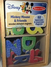 Disney Mickey Mouse  Friends Wooden Alphabet Magnets in Box Melissa  Doug