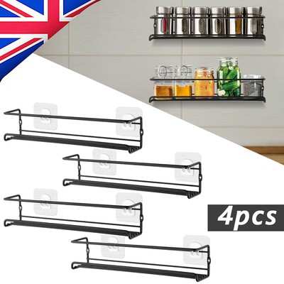 2/4er Gewürzregal Hängend lang Wand metall Gewürzhalter Küchenregal