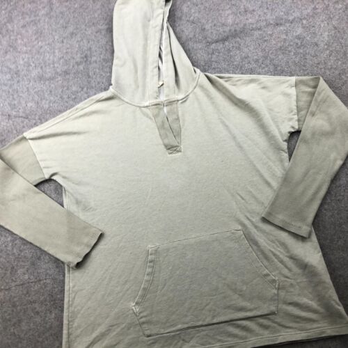 Lucky Brand Hoodie Womens Large Beige V Neck Hooded Sweatshirt Pullover * - Picture 3 of 12