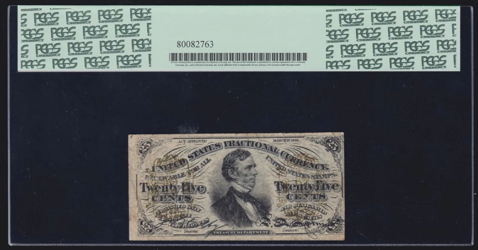 US 25c Fractional Currency 'a' w/ Inverted Surcharge FR 1295 var PCGS 12 SCARCE! - Image 2 of 2