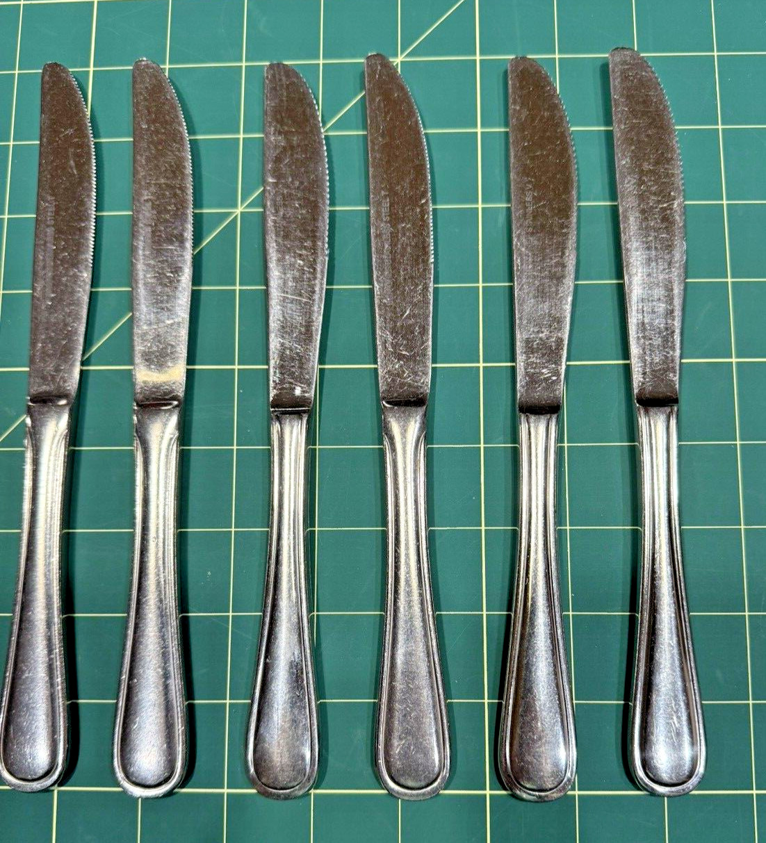 10 Dinner Knife Knives Bon Chef 18/10 Stainless Silverware Flatware Outlined