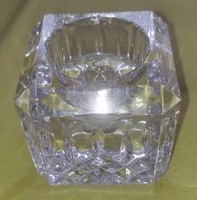 RARE Signed John Mahoney Waterford  Crystal Lismore Sq. 2.5" Cube Candle Holder
