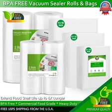 Vacuum Sealer Bags Rolls Jumbo 4Mil Food Saver Bag 8"x50' 11"x50' 8"x20' 11"x20'