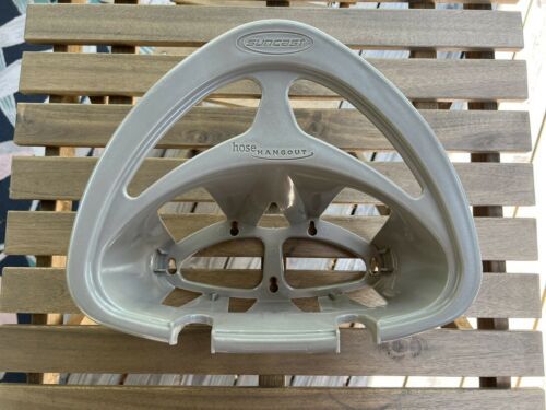 Suncast 150 ft. Garden Hose Reel Hangout with Storage Compartment, Taupe 