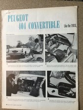 PeugeotArt74 Articolo Test Stradale 1967 Peugeot 404 Cabrio Giugno 1967 2 pagine