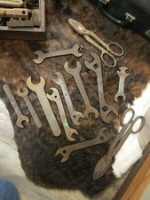  Lot Of 10 Vintage Antique Automotive Mechanic Wrenches Wrench Lot & sheers 