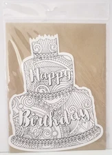PAPER HOUSE PRODUCTIONS Coloring Card with Envelope - BIRTHDAY CAKE (Blank)