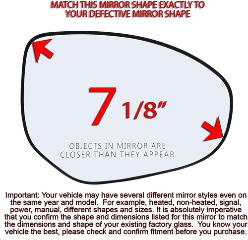 Passenger Side Mirror Glass Assembly For 2010-2014 Mazda 2 Mazda 3 Non-Heated RH - Picture 2 of 6