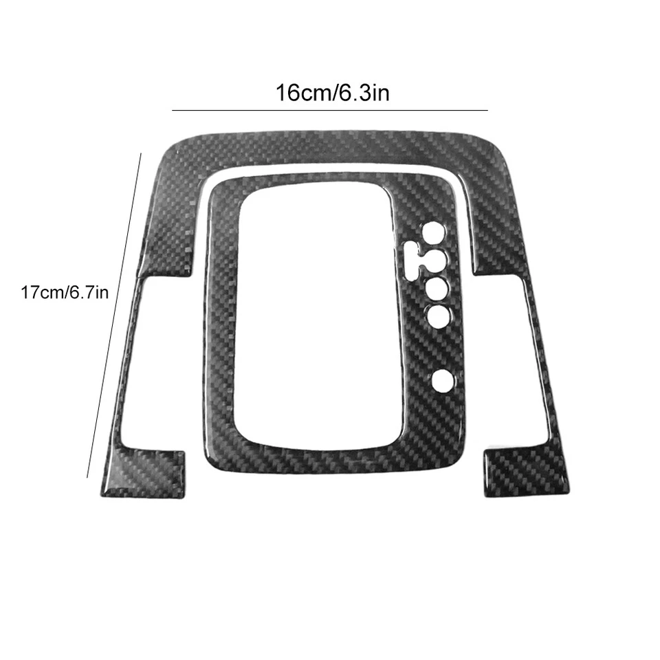 Cubierta de panel de cambio de marchas automático de fibra de carbono 2 piezas para Volkswagen Passat 2006-11 Foto 3 de 4