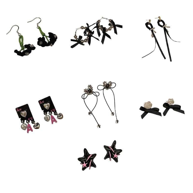 Women’s Punk Gothic Star Pendant Earrings – Sweet Edgy Ornament Jewelry