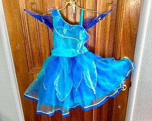 Uk Disney Store Tinkerbell Friend Silvermist Blue Fairy Costume Dress Girl M 7 8 Ebay