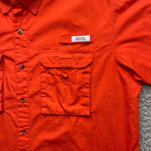 Gander Mountain Shirt Mens XL Red Performance Fishing Vented Cargo Short Sleeve - Picture 3 of 11