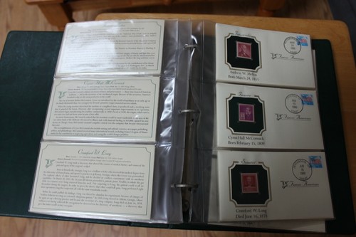 Los EE. UU. Famosos Americans Stamp Series/Colección de Cubierta Conmemorativa 51 Estampillas - Imagen 6 de 8