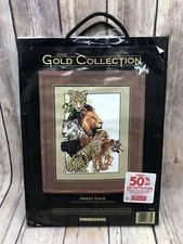 Dimensions 1994 Gold Collection Great Cats Cross Stitch 14" X 18" #3781 Lion