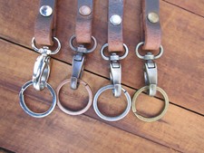 Leather lanyard  Badge holder ID Holder key chain ,handmade full grain leather