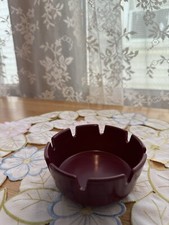 VINTAGE MELAMINE ASHTRAY - GESSNER GES-LINE MAROON 8 Slot 4" #263 Made in USA