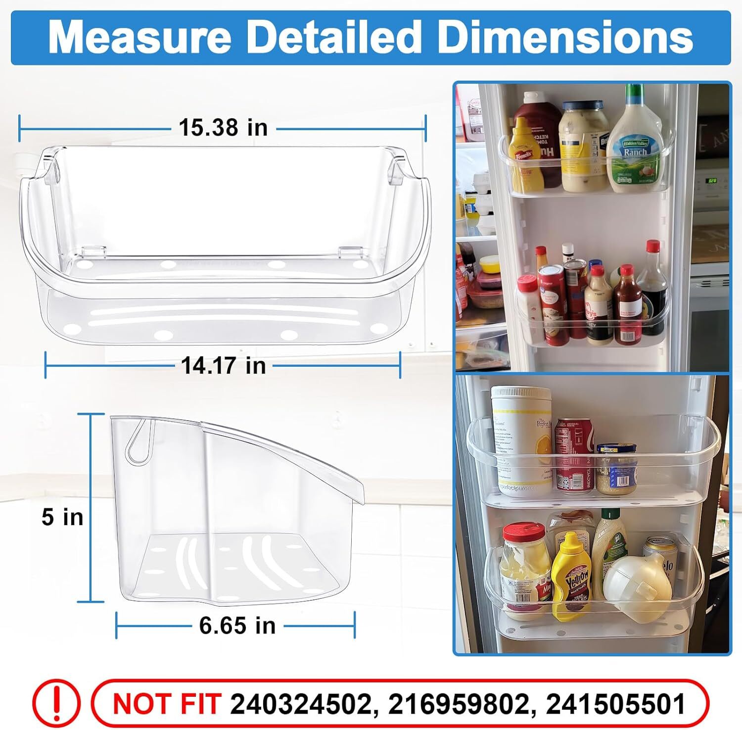2 PACK UPGRADED 240356402 Refrigerator Door Bin Compatible with Frigidaire Door