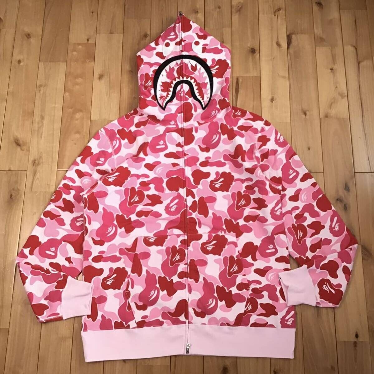 BAPE ABC camo Pink shark full zip hoodie A Bathing Ape Size BAPE ABC camo Pink shark full zip hoodie A Bathing Ape Size