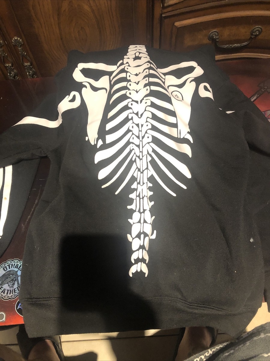 Original Deluxe Hoodie skeleton Zip Up Head size S Bin83 | eBay