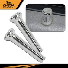 2pcs Chrome Door Lock Knobs Plastic Fit For 1971-1988 Gm Chevy Cars Trucks