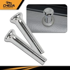 2pcs Chrome Door Lock Knobs Plastic Fit For 1971-1988 GM Chevy Cars & Trucks