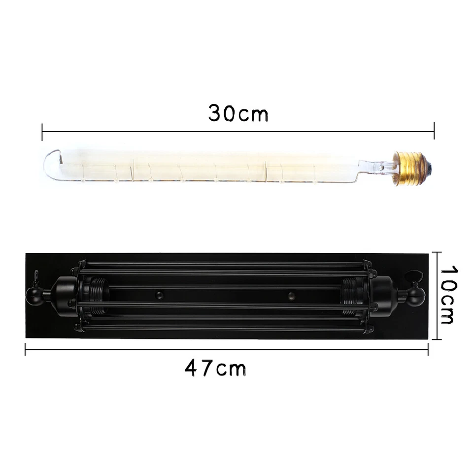 Außenlampe Antik Wandleuchte Vintage Industrie Käfig Wandlampe Zimmer E27 Retro - Bild 2 von 4