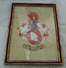 altes Familienwappen gemalt Heraldik Spühel