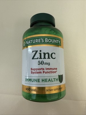 Nature's Bounty Zinc  Supports Immune Health 50mg 400 ct Caplets Exp: 07/28