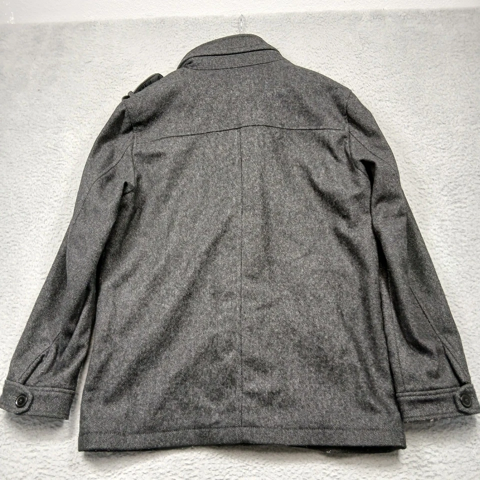 Chaqueta Militar Express Para Hombre Mezcla Lana L Gris 4 Bolsillos Botón Delantero Foto 2 de 4