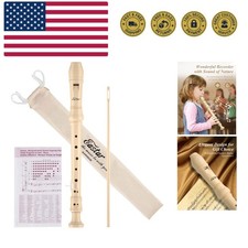 Soprano Recorder Instrument for Kids Beginner, Baroque Fingering C Key with C...