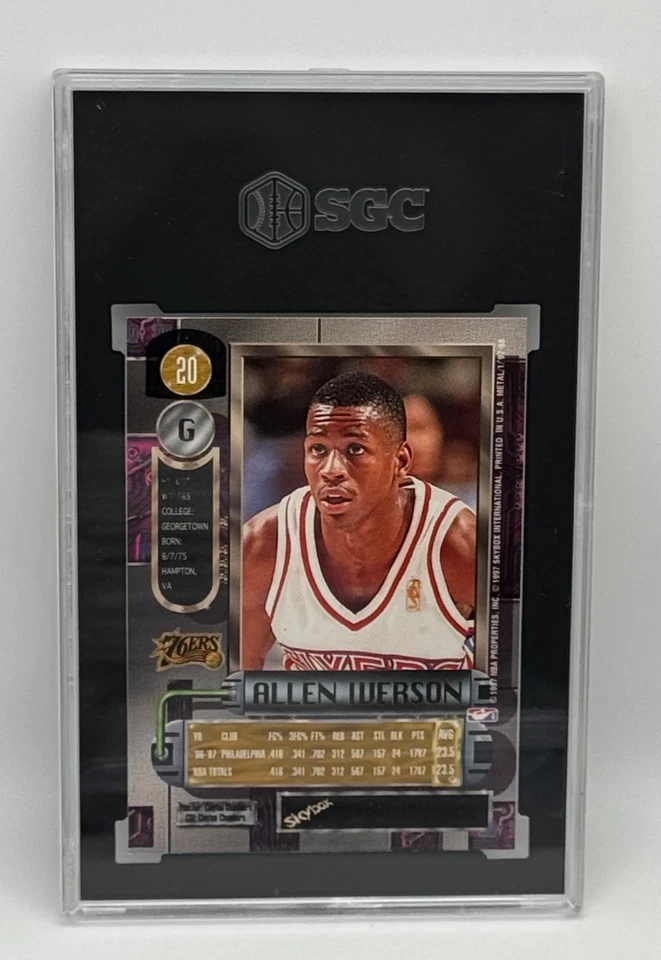 1997 Skybox Metal Universe Allen Iverson SGC 10 RC Rookie PMG - Image 2 of 2
