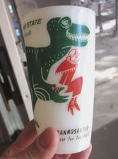 Sinclair Mother Bay State Oil Gas Hazel Atlas T REX Milk Glass TYRANNOSAURUS