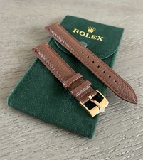 18mm Rolex Brown Band with Rose Gold Plated B...