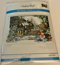 WINTER COMES Needleart World No Count Cross Stitch 14ct Color Stamped Kit