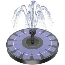 Solar Fountain Pump 2024 Upgrade Solar Bird Bath Fountain with 6 Nozzles, 2.5...