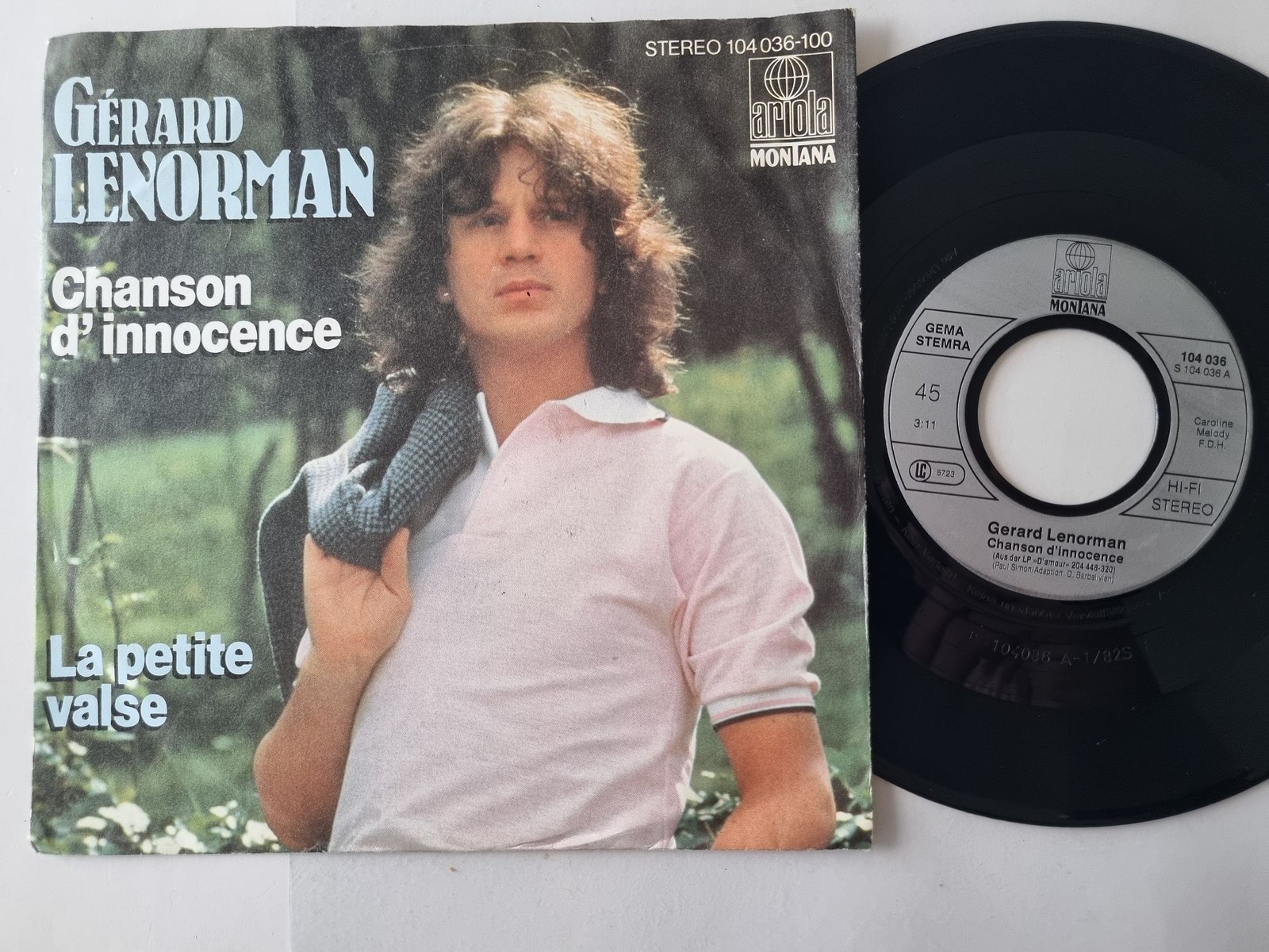 Gérard Lenorman - Chanson d'innocence 7'' Vinyl Germany