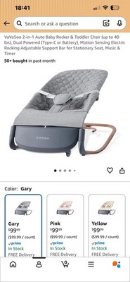 2-in-1 Auto Baby Rocker & Toddler Chair (up to 40 lbs)