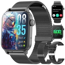 1.85'' Women/Men Smart Watch (Answer /Make Call) Fitness Tracker for IOS Android