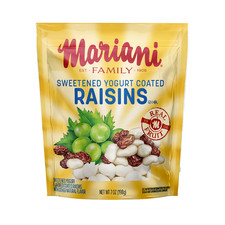 Mariani Vanilla Yogurt Covered Raisins Bag  Dried Fruit Snack, Gluten Free 7oz