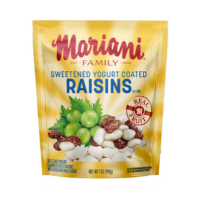 Mariani Vanilla Yogurt Covered Raisins Bag | Dried Fruit Snack, Gluten Free 7oz