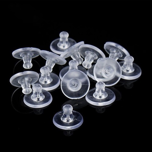  100 Pcs Fermoirs De Boucles D'oreilles Accessoires Pour En Silicone Bouchon - Photo 7/18