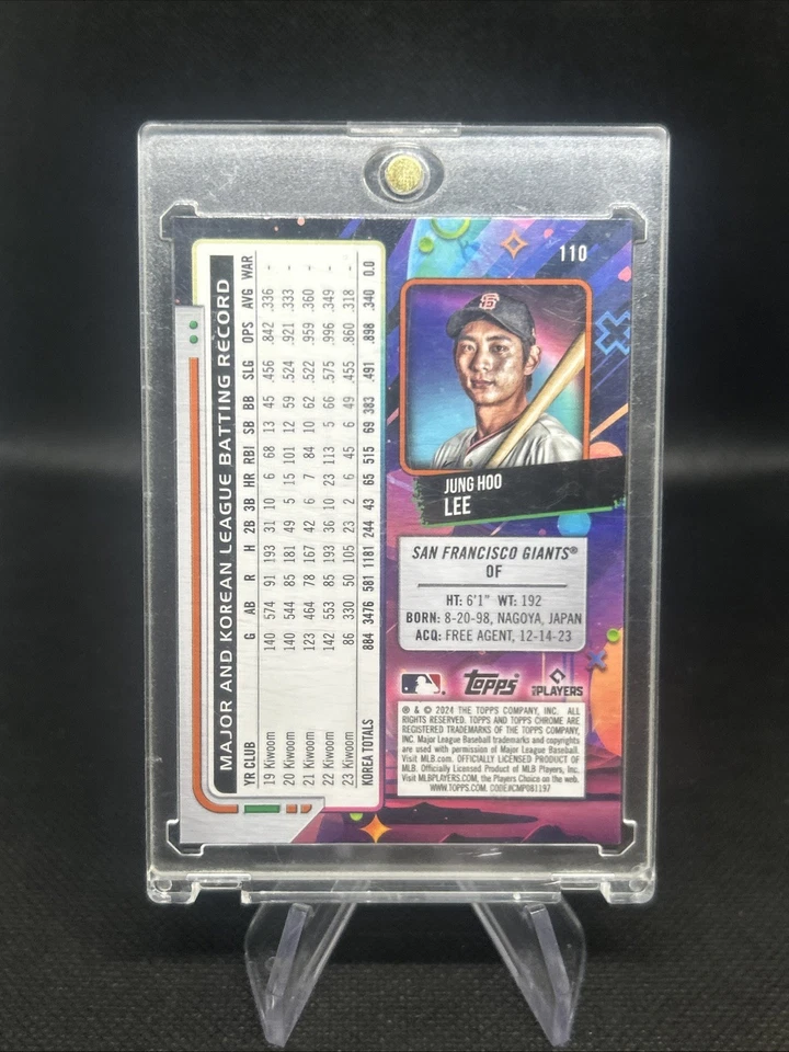 2024 Topps Cosmic Chrome #110 Jung Hoo Lee /25 Orange Galactic RC Rookie Card - Image 2 of 2