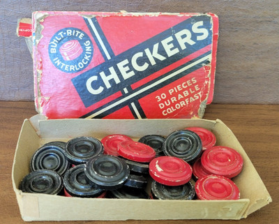 Built-Rite Interlocking Checkers Colorfast Durable USA Toys Games Vintage MCM