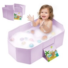 Baby Bathtub for Newborn to Toddlers 1-6 Y, Foldable Infants Babies Bath Tub ...