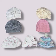 Adorable 7-Piece Baby Girl Headwear Set - Floral, Turbans,  Knits
