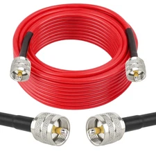 25FT RG58 Coax Cable PL-259 UHF Male to Male for CB & Ham Radio Antenna
